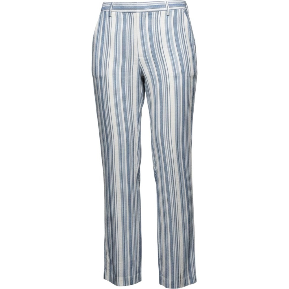 NWT Worth New York 100% Linen Striped Pants Blue Ivory Coastal Size 12 Large